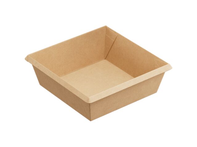 Barquette OVEN RANGE carton kraft brun CPET 550 ml 130 x 130 x 45 mm (x400) Firplast