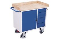 Variofit - Établi mobile 4 tiroirs - 1125x610x1040mm - Charge 400kg - Roulettes freinées - Idéal atelier