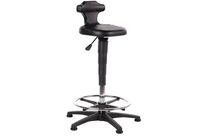 Bimos - Assis-debout Polyuréthane Noir - Hauteur Réglable 51-78 cm - Repose-pieds - Éco-responsable