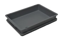 Bac gerbable norme Europe fond plein, parois pleines, poignées fermées 400x300x65mm
