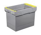 Caisse plastique Delta grise 74 litres avec supports