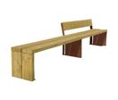 Banc double Gavarres en Corten et bois