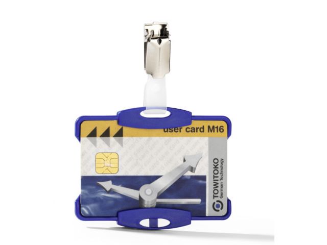 Boite de 25 porte-cartes de sécurité ouvert avec clip – 54 x 85 mm