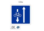 Panneau C24a.ex2 Affectation de voies
