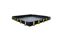 Justrite - Bac de rétention souple 2820L Noir PVC - Résistant acides, bases, eau, hydrocarbures - 3251x3251x305mm