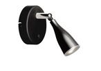 Lampe Murale 4.5W avec Interrupteur Noir/Argent - Blanc Chaud 2300K - 3500K