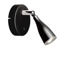 Lampe Murale 4.5W avec Interrupteur Noir/Argent - Blanc Chaud 2300K - 3500K