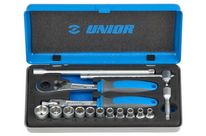 Coffret métal de douilles 1/4" 6 pans avec accessoires