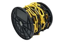 Godet - Chaîne de signalisation métal 6mm 15m noir/jaune - Acier robuste - Usage intérieur/extérieur