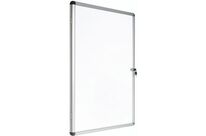Manutan Expert - Vitrine d'affichage intérieure 1 porte - 720x674mm Blanc - Magnétique - 6 feuilles A4 - Aluminium