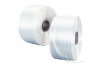 Manutan Expert - Feuillard Textile Collé 16mm - 600m Blanc - Polyester Résistant 660kg - Lot de 2 Bobines