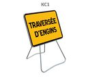 Panneau temporaire KC1 traversée d'engins
