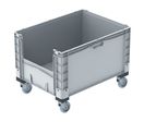 Bac plastique 800x600 x 560 mm norme Europe avec ouverture &amp; 4 roues - basicline plus