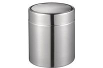 EKO - Poubelle de table Fandy Inox Argent 1.5L - Ouverture à pousser - Design compact pour bureau