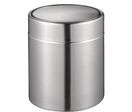 EKO - Poubelle de table Fandy Inox Argent 1.5L - Ouverture à pousser - Design compact pour bureau
