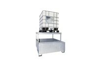 Bac de rétention acier avec support de soutirage - 1 IBC