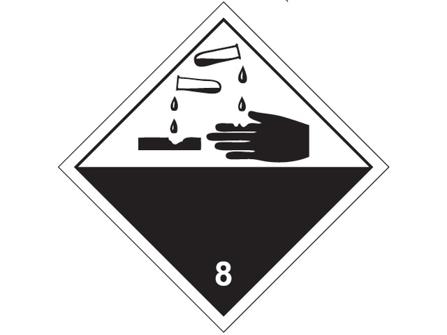 étiquette normalisée matière corrosive
