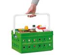 BAC de rangement plastique pliable avec poignée vert 24 litres