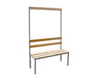 Banc vestiaire bois avec portes-manteaux