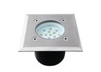 Spot LED encastrable sol carré 0.7 watt étanche - Couleur éclairage - Blanc froid