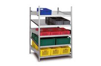 Rayonnage de présentation à tablettes inclinées