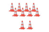 Manutan Expert - Cônes de signalisation réfléchissants 45 cm - Lot de 10 - PVC Orange - Sécurité chantier