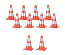 Manutan Expert - Cônes de signalisation réfléchissants 45 cm - Lot de 10 - PVC Orange - Sécurité chantier