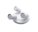 Plafonnier Rond 3 Spots Orientables Alu Blanc pour Ampoule GU10