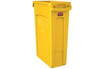 Rubbermaid - Poubelle de tri Slim Jim avec aération - 87L Jaune - Tri sélectif intérieur - Garantie 10 ans