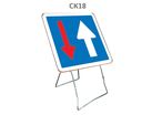 Panneau temporaire CK18 priorité par rapport à la circulation en sens inverse