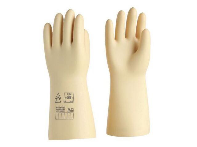 Catu - Gant d'électricien isolant Classe 0 1000V AC - Taille 10 - Latex Beige - Protection CE