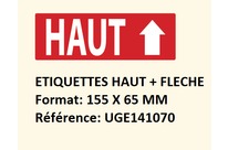 Etiquette expédition haut + flèche rouge