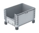 Bac plastique 800x600 x 420 mm norme Europe avec ouverture et 4 pieds - basicline plus