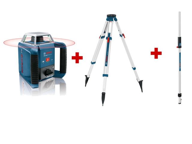 Pack extérieur : Laser rotatif GRL 400 H + Trépied BT 170 + Mire GR 240 BOSCH - 061599403U
