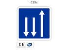 Panneau C29c Section de route à 3 voies