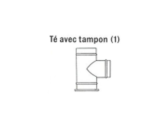 Té Équerre Ø 153 mm Simple Paroi Aluminé Fioul avec tampon - SOVELOR-DANTHERM