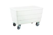 Gilac - Bac alimentaire rotomoulé blanc 310L - Roues inox - Usage alimentaire - Robuste et durable