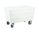 Gilac - Bac alimentaire rotomoulé blanc 310L - Roues inox - Usage alimentaire - Robuste et durable