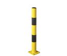 Mottez - Poteau de Protection Permanent - 89mm x 90cm - Noir/Jaune - Manutention Intérieur/Extérieur