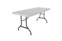 Lifetime - Table rectangulaire pliante 183x76 cm Blanc/Gris - 6 personnes - Charge 600 kg - Garantie 10 ans