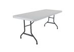 Lifetime - Table rectangulaire pliante 183x76 cm Blanc/Gris - 6 personnes - Charge 600 kg - Garantie 10 ans