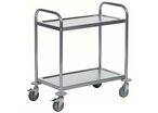 Kongamek - Chariot à plateaux inox - 2 plateaux 685x380mm - Capacité 100kg - 4 roulettes dont 2 freins - Garantie 5 ans