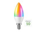 Pack de  10 - Ampoule LED Connectée Wifi E14 5.5W RGBW C37