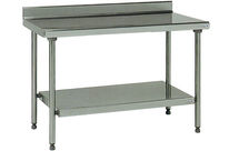 Table inox dosseret étagère 600 x 1 000 mm