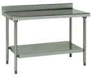 Table inox dosseret étagère 600 x 1 000 mm