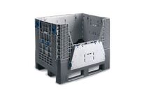 Caisse palette plastique pliable KLAPA - 4 trappes d&amp;#039;accès 1200 x 800