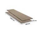 Lot de 2 Panneaux Acoustiques Muraux Bois 240x60x2,2cm - Finition Chêne Blanc avec Fond Noir