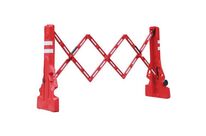 Manutan Expert - Barrière de protection de chantier extensible lestable rouge/blanc - 110 x 200 cm - Plastique résistant, 10 ans garantie