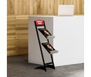 Présentoir Brochure-Displays Alu Noir Incliné 2 tablettes A4