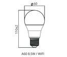 Ampoule LED Connectée Wifi E27 8.5W RGBW A60